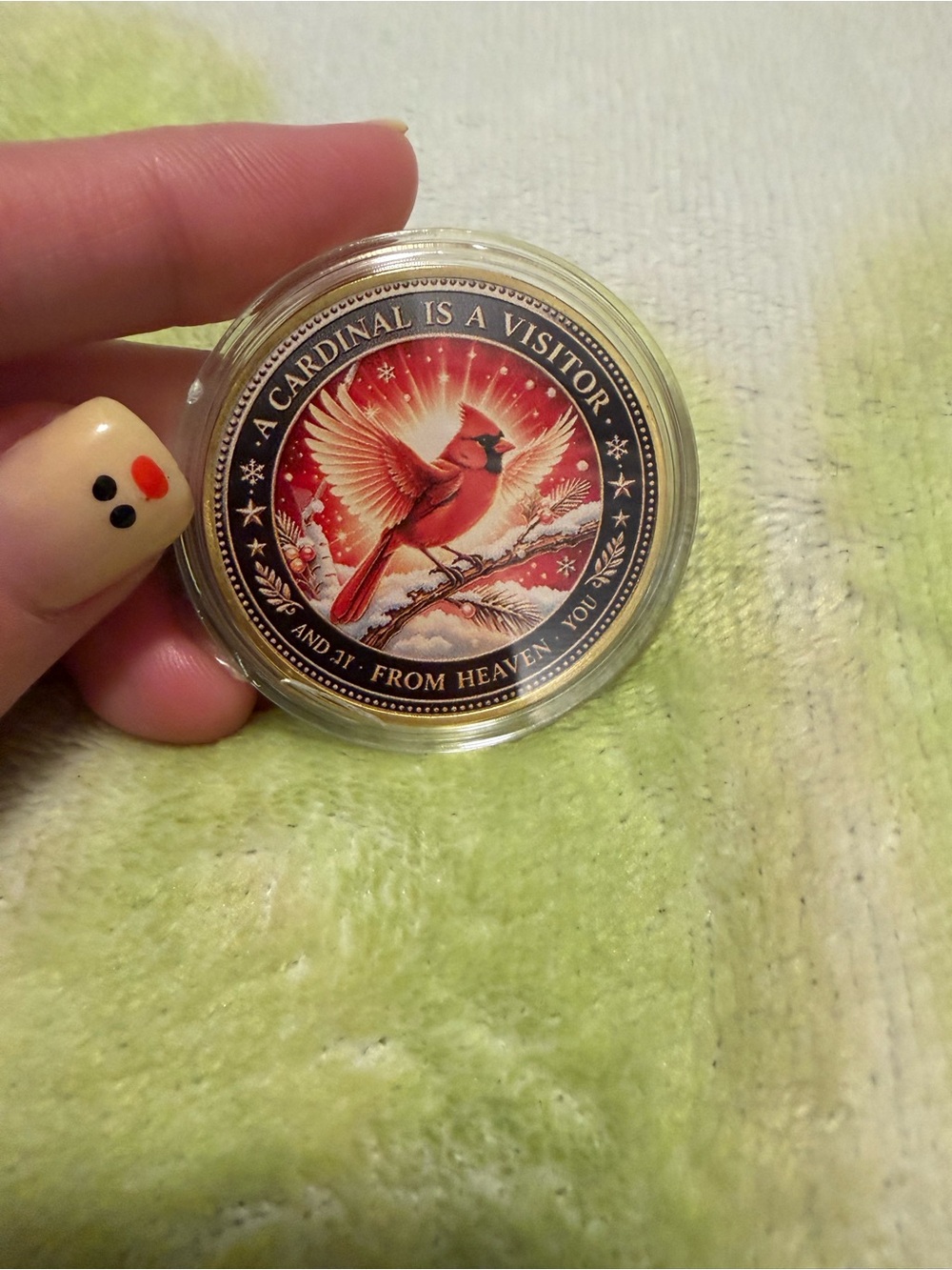 Cardinal Coin Display in Red - Decorative Collectible